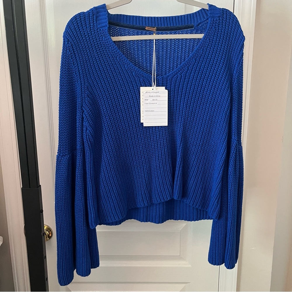 Free People Blue Knit Sweater